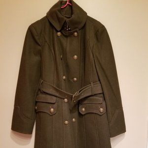 Worthington olive wool military coat